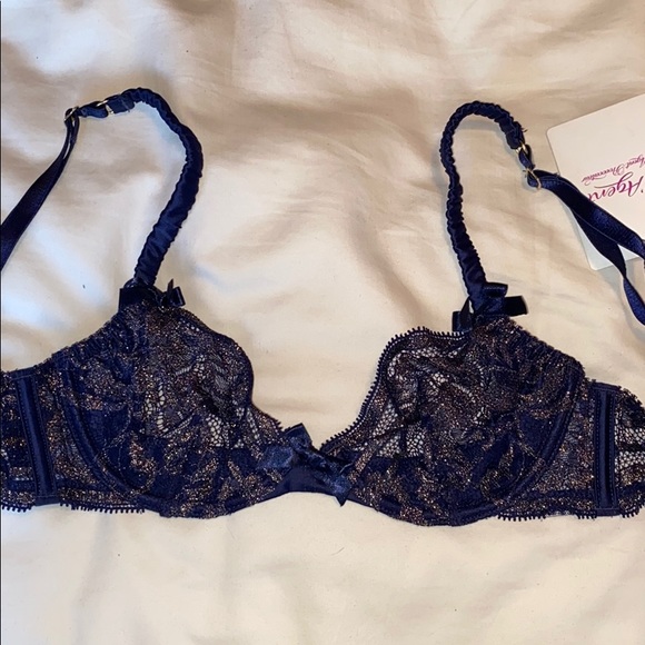 NWT L'Agent by AP Siena Metallic Lace Demi Bra - Picture 5 of 12
